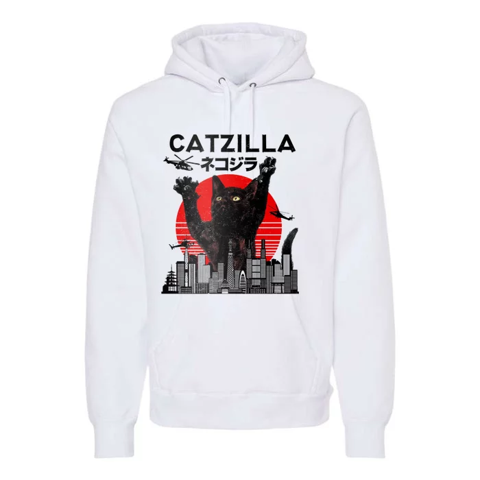 Catzilla King Of Pawster Premium Hoodie