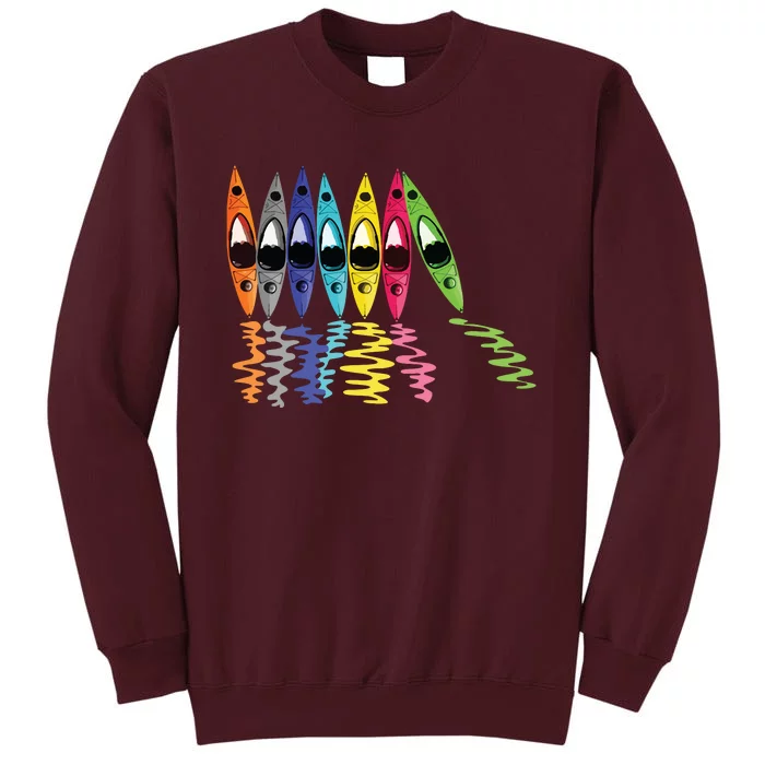 Colorful Kayaks Outdoor Adventure Kayaking Boating Colorful Kayaks Outdoo Tall Sweatshirt