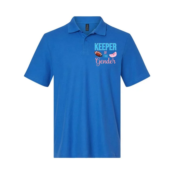 Cute Keeper Of The Gender Touchdowns Reveal For Mom And Dad Softstyle Adult Sport Polo