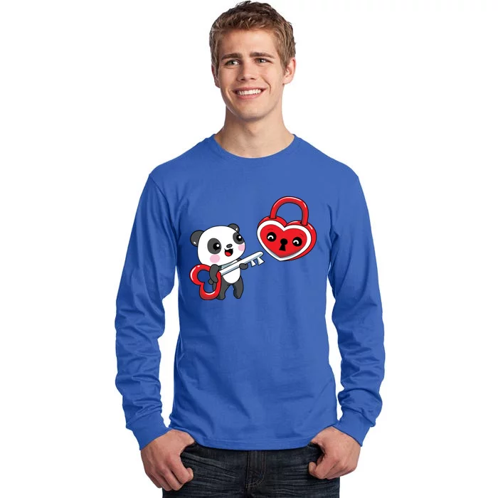 Cute Kawaii Panda Bear With Heart Valentines Great Gift Tall Long Sleeve T-Shirt