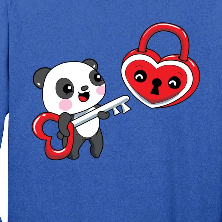 Cute Kawaii Panda Bear With Heart Valentines Great Gift Tall Long Sleeve T-Shirt