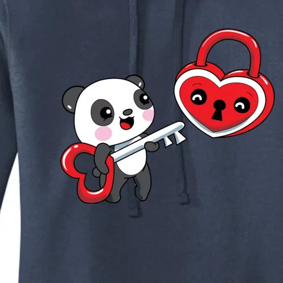 Cute Kawaii Panda Bear With Heart Valentines Great Gift Women's Pullover Hoodie