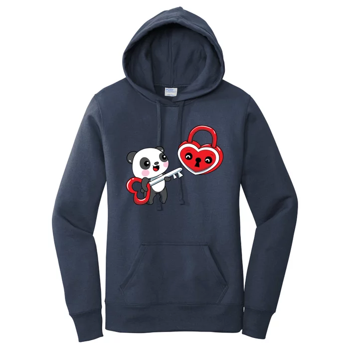 Cute Kawaii Panda Bear With Heart Valentines Great Gift Women's Pullover Hoodie