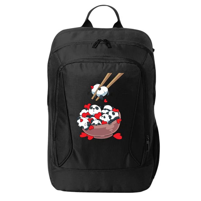 Cute Kawaii Panda Bears With Hearts Valentines Gift City Backpack