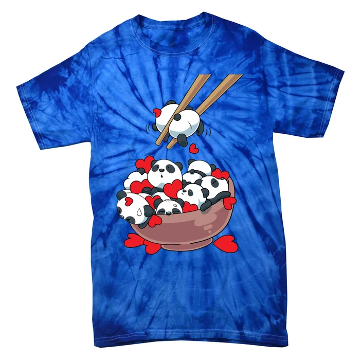 Cute Kawaii Panda Bears With Hearts Valentines Gift Tie-Dye T-Shirt