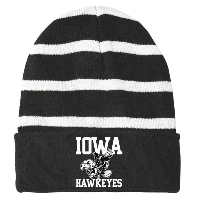 Camillegeartv Kadyn Proctor Wearing Iowa Flying Herky Striped Beanie with Solid Band