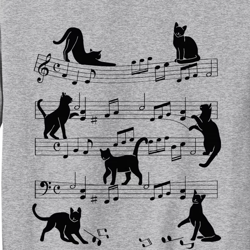 Cat Kitty Playing Music Clef Piano Musician Art Tall Sweatshirt