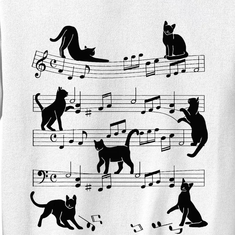 Cat Kitty Playing Music Clef Piano Musician Art Sweatshirt