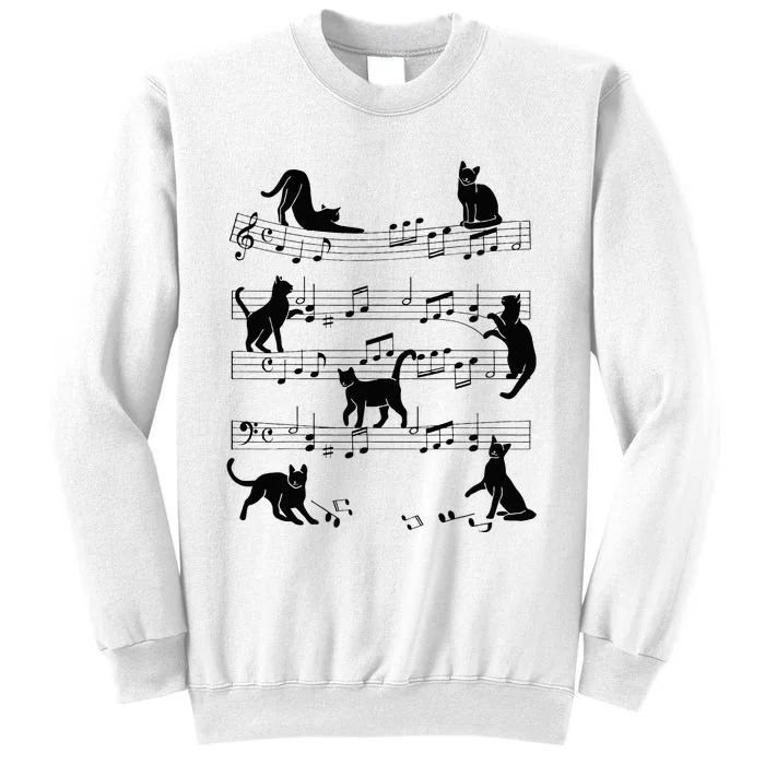 Cat Kitty Playing Music Clef Piano Musician Art Sweatshirt