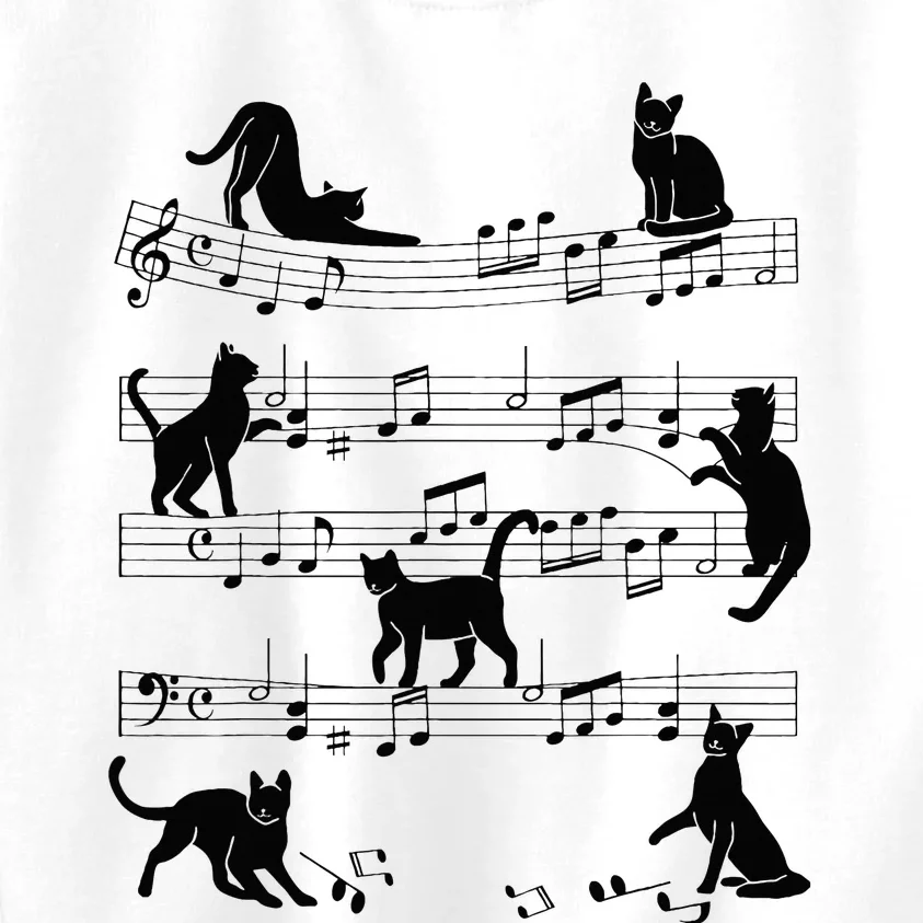 Cat Kitty Playing Music Clef Piano Musician Art Kids Sweatshirt