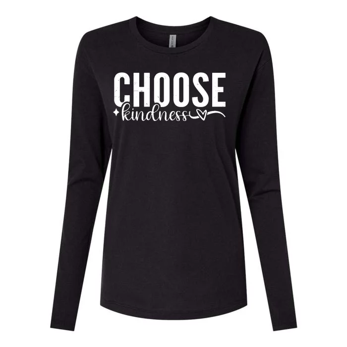 Choose Kindness Positive Quote Womens Cotton Relaxed Long Sleeve T-Shirt