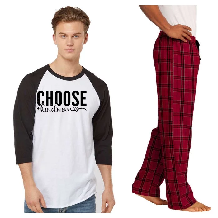 Choose Kindness Positive Quote Raglan Sleeve Pajama Set