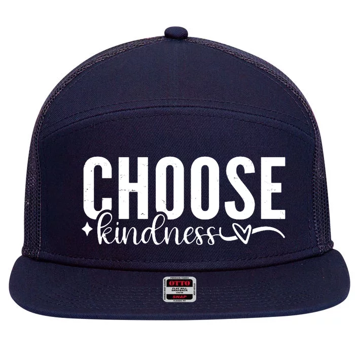 Choose Kindness Positive Quote 7 Panel Mesh Trucker Snapback Hat