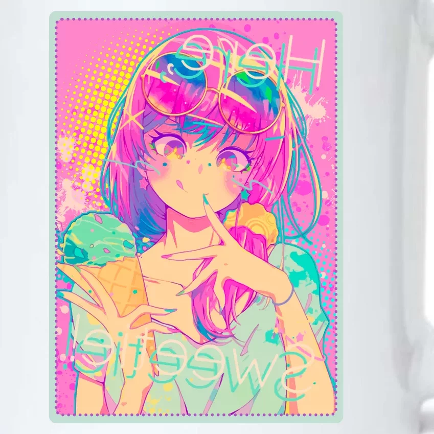 Cute Kawaii Pastel Anime Girl Pop Art Poster Black Color Changing Mug