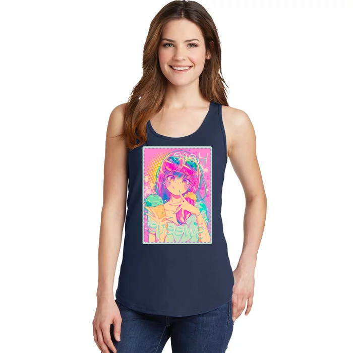 Cute Kawaii Pastel Anime Girl Pop Art Poster Ladies Essential Tank