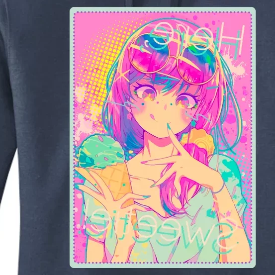 Cute Kawaii Pastel Anime Girl Pop Art Poster Women's Pullover Hoodie