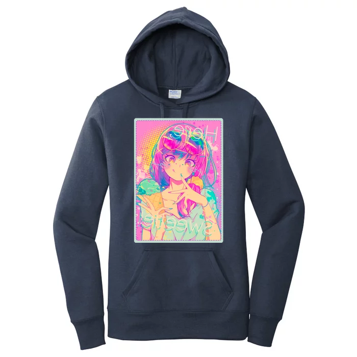 Cute Kawaii Pastel Anime Girl Pop Art Poster Women's Pullover Hoodie