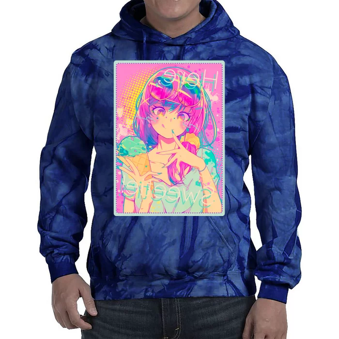 Cute Kawaii Pastel Anime Girl Pop Art Poster Tie Dye Hoodie