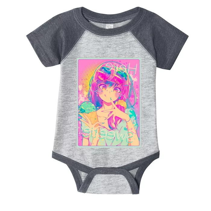 Cute Kawaii Pastel Anime Girl Pop Art Poster Infant Baby Jersey Bodysuit