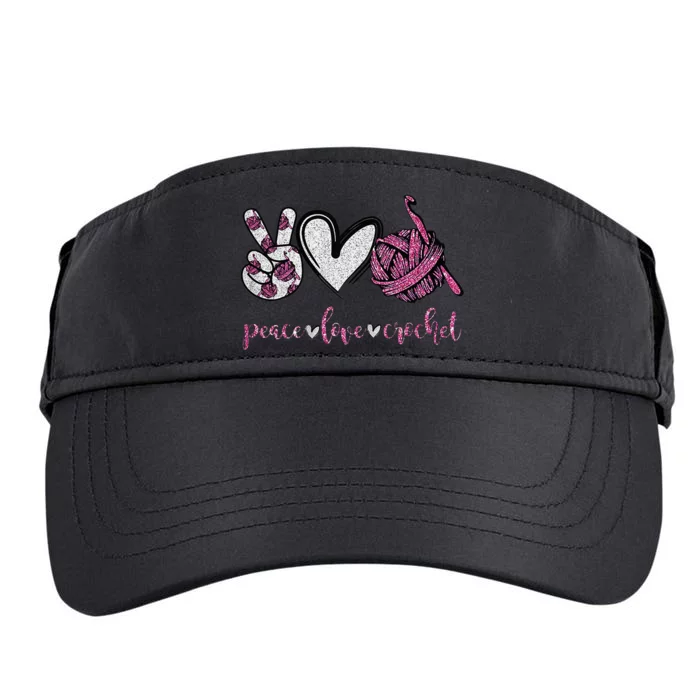 Crochet Knitting Peace Love Crochet Funny Crocheting Adult Drive Performance Visor