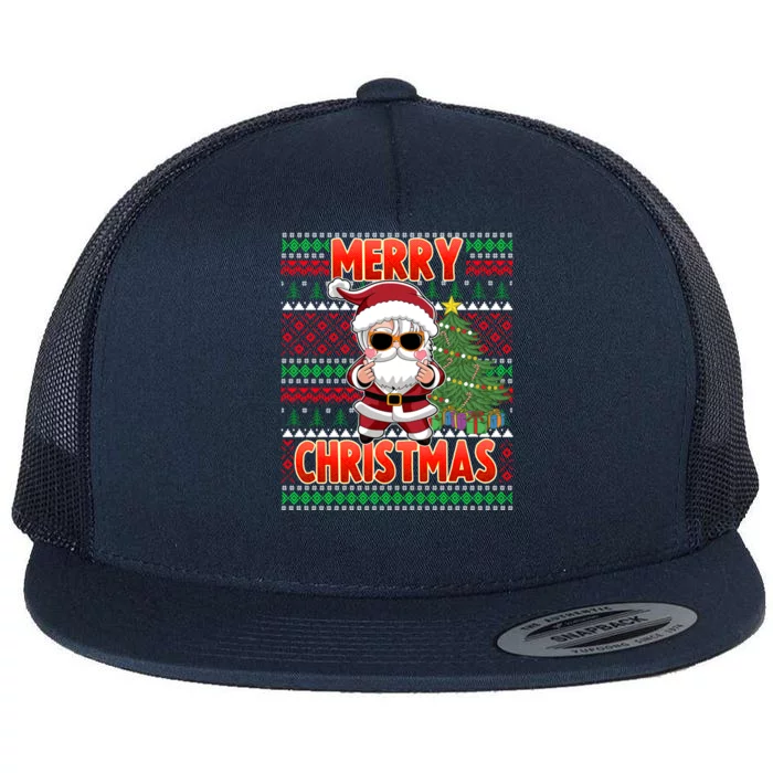 Cool K Pop Santa Claus Xmas K Pop Gift Flat Bill Trucker Hat