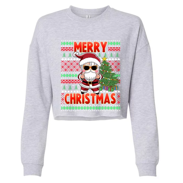 Cool K Pop Santa Claus Xmas K Pop Gift Cropped Pullover Crew