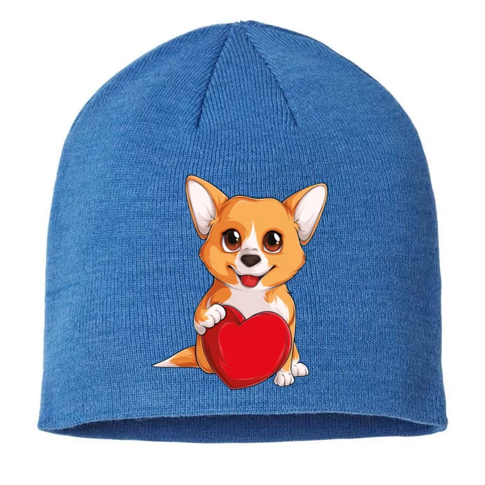 Cute Kawaii Puppies Pet Corgi Dog Valentines Day Gift 8 1/2in Sustainable Knit Beanie