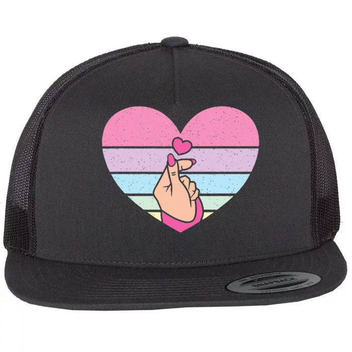 Cute K Pop Music Retro Heart Anime Lover Kpop Flat Bill Trucker Hat