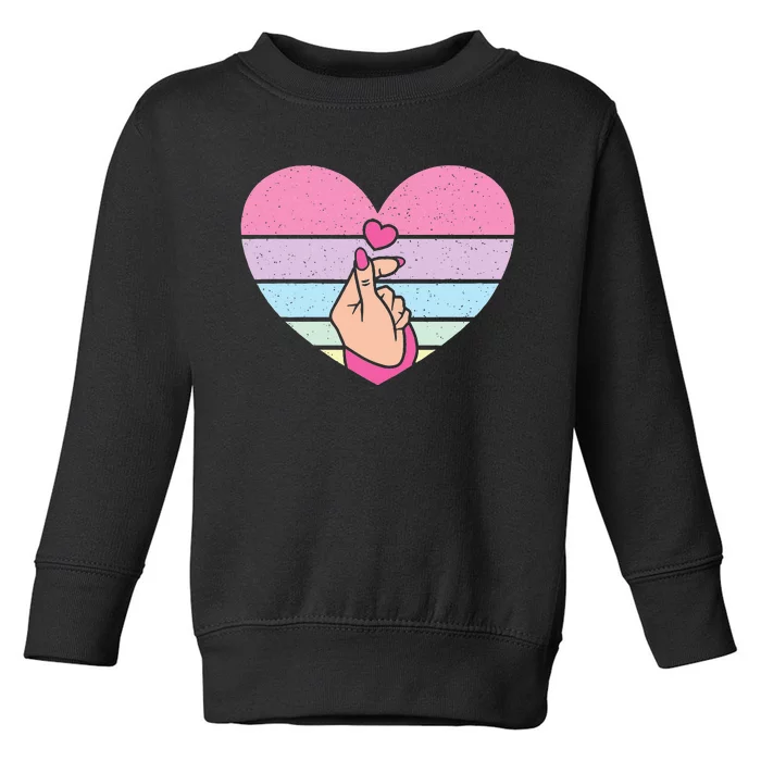 Cute K Pop Music Retro Heart Anime Lover Kpop Toddler Sweatshirt