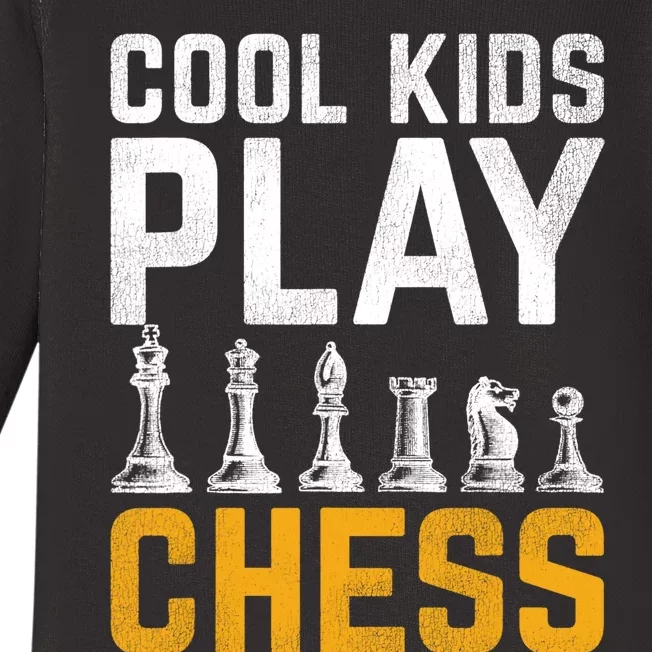 Cool Kids Play Chess Gift Baby Long Sleeve Bodysuit