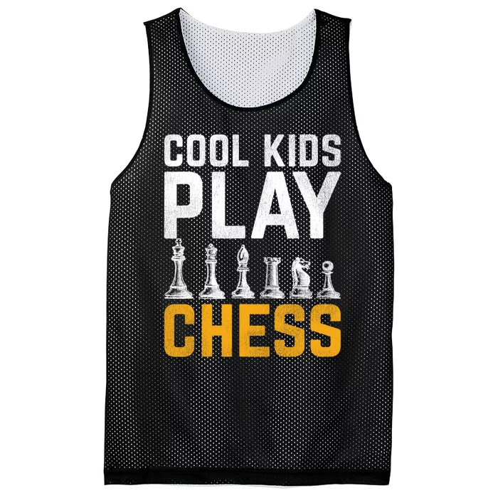 Cool Kids Play Chess Gift Mesh Reversible Basketball Jersey Tank