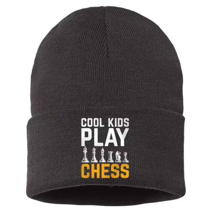 Cool Kids Play Chess Gift Sustainable Knit Beanie