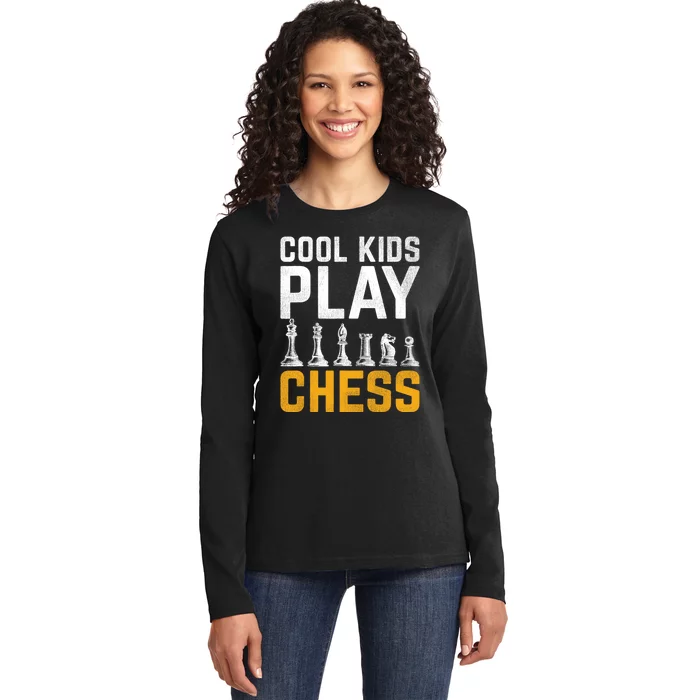 Cool Kids Play Chess Gift Ladies Long Sleeve Shirt