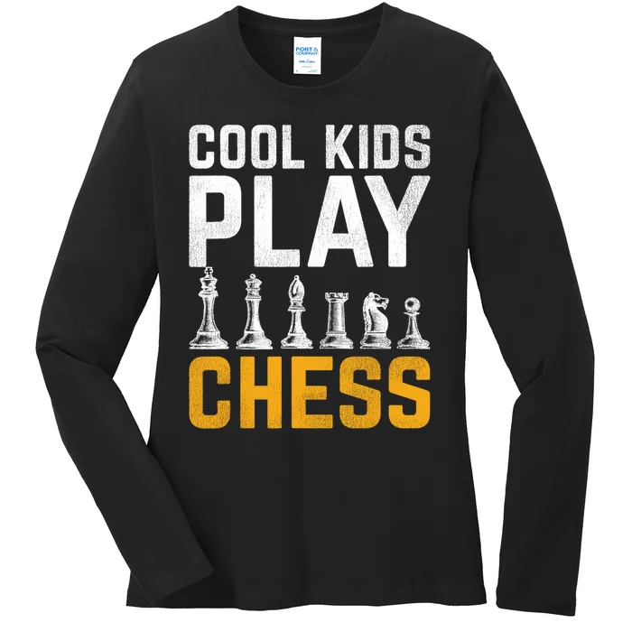 Cool Kids Play Chess Gift Ladies Long Sleeve Shirt