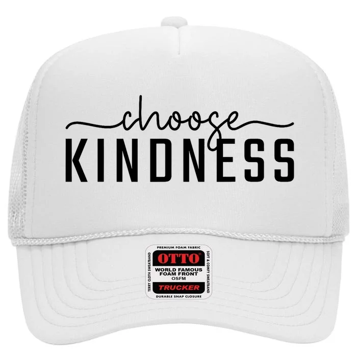 Choose Kindness Print Be Kind Inspirational High Crown Mesh Trucker Hat