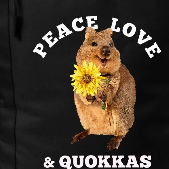 Cute kawaii quokka Peace Love Sunflower Daily Commute Backpack