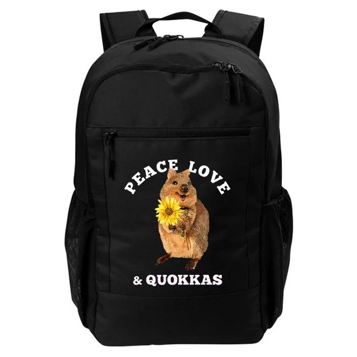 Cute kawaii quokka Peace Love Sunflower Daily Commute Backpack