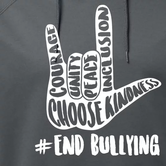 Choose Kindness Rock On # End Bullying Performance Fleece Hoodie