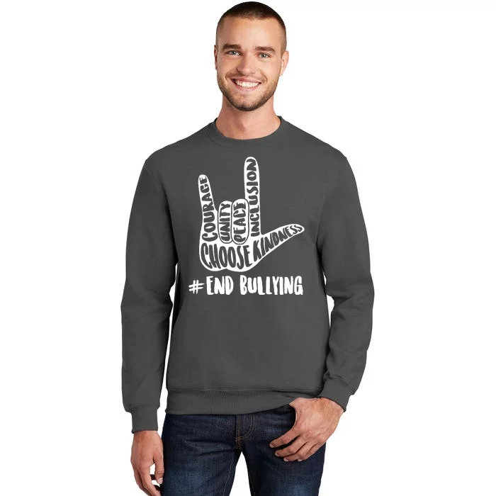 Choose Kindness Rock On # End Bullying Tall Sweatshirt