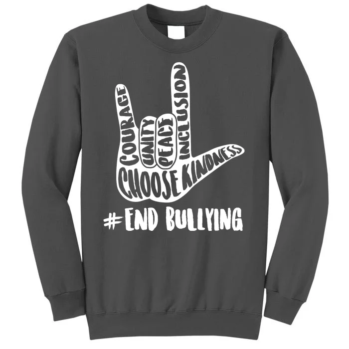 Choose Kindness Rock On # End Bullying Tall Sweatshirt