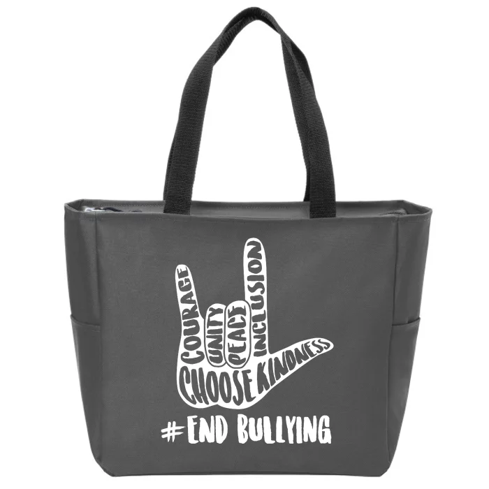 Choose Kindness Rock On # End Bullying Zip Tote Bag