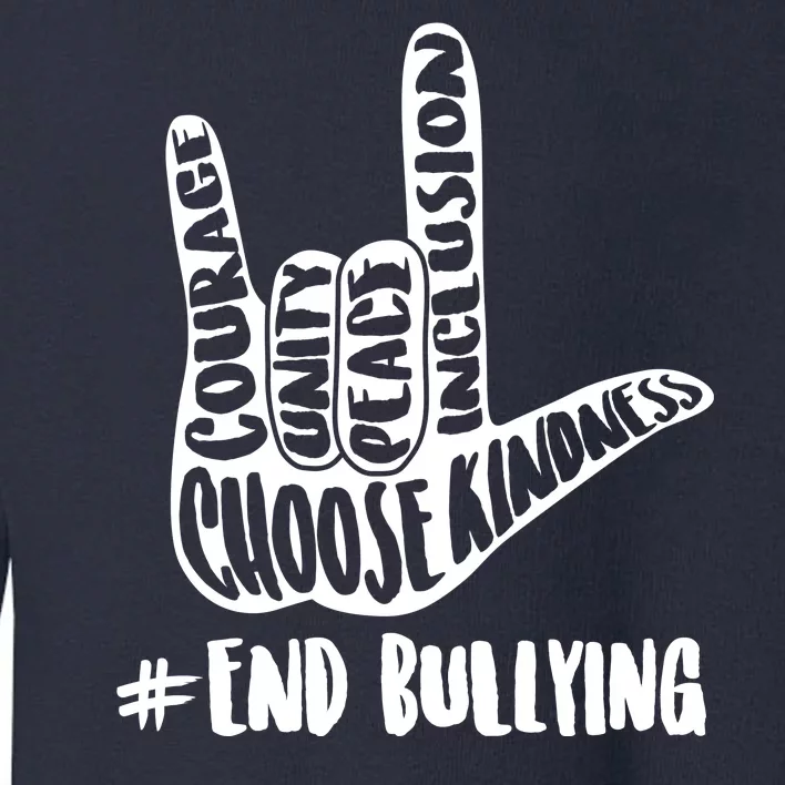 Choose Kindness Rock On # End Bullying Toddler Sweatshirt