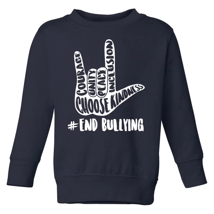 Choose Kindness Rock On # End Bullying Toddler Sweatshirt