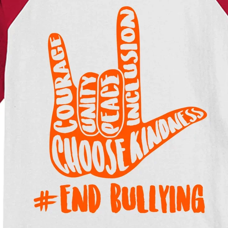 Choose Kindness Rock On # End Bullying Kids Colorblock Raglan Jersey