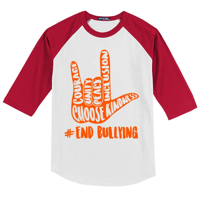 Choose Kindness Rock On # End Bullying Kids Colorblock Raglan Jersey