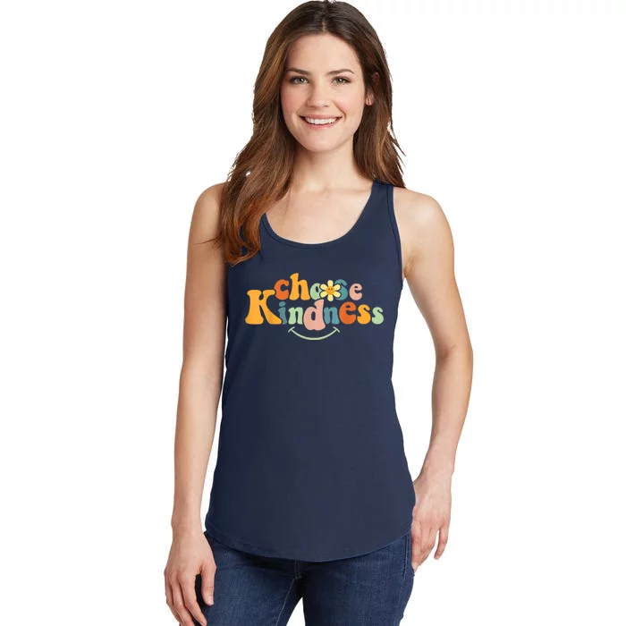 Choose Kindness Retro Groovy Be Kind Inspirationa Ladies Essential Tank