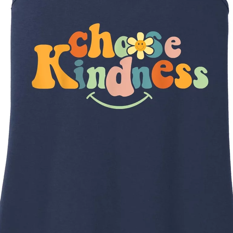 Choose Kindness Retro Groovy Be Kind Inspirationa Ladies Essential Tank