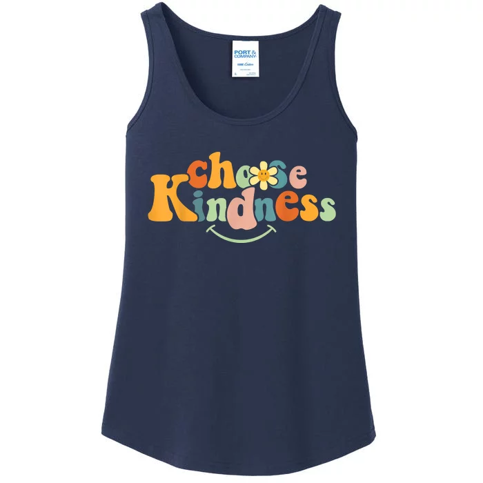 Choose Kindness Retro Groovy Be Kind Inspirationa Ladies Essential Tank