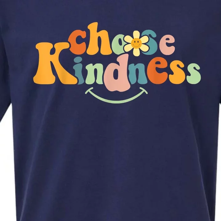 Choose Kindness Retro Groovy Be Kind Inspirationa Sueded Cloud Jersey T-Shirt