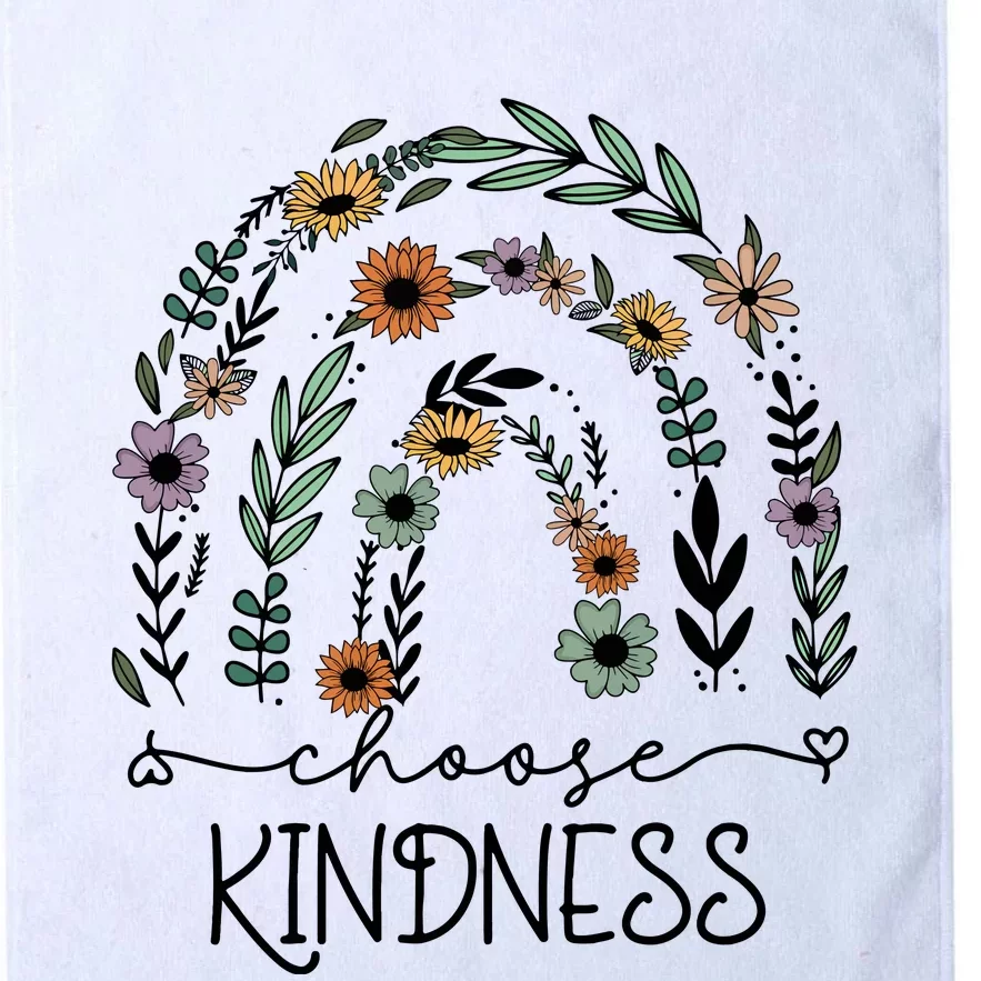 Choose Kindness Rainbow Floral Flower Platinum Collection Golf Towel